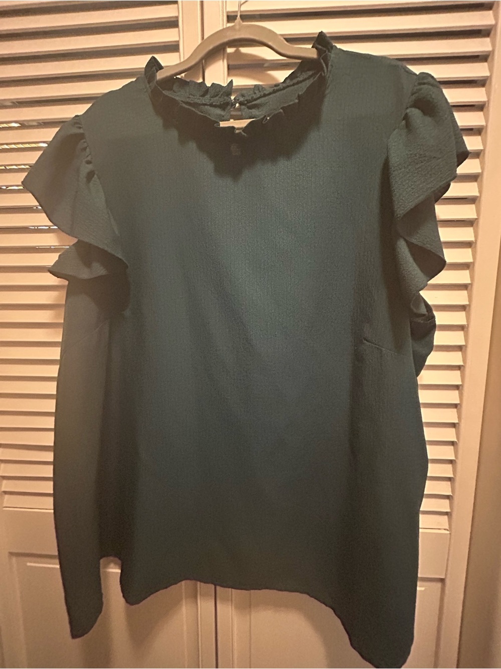 Women’s Ruffle Sleeve Blouse - Dark Teal